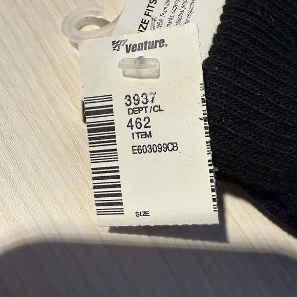 NWT VTG Old Stock NBA Chicago Bulls Black Stretch Knit Gloves OS Patches Winter - Picture 6 of 7